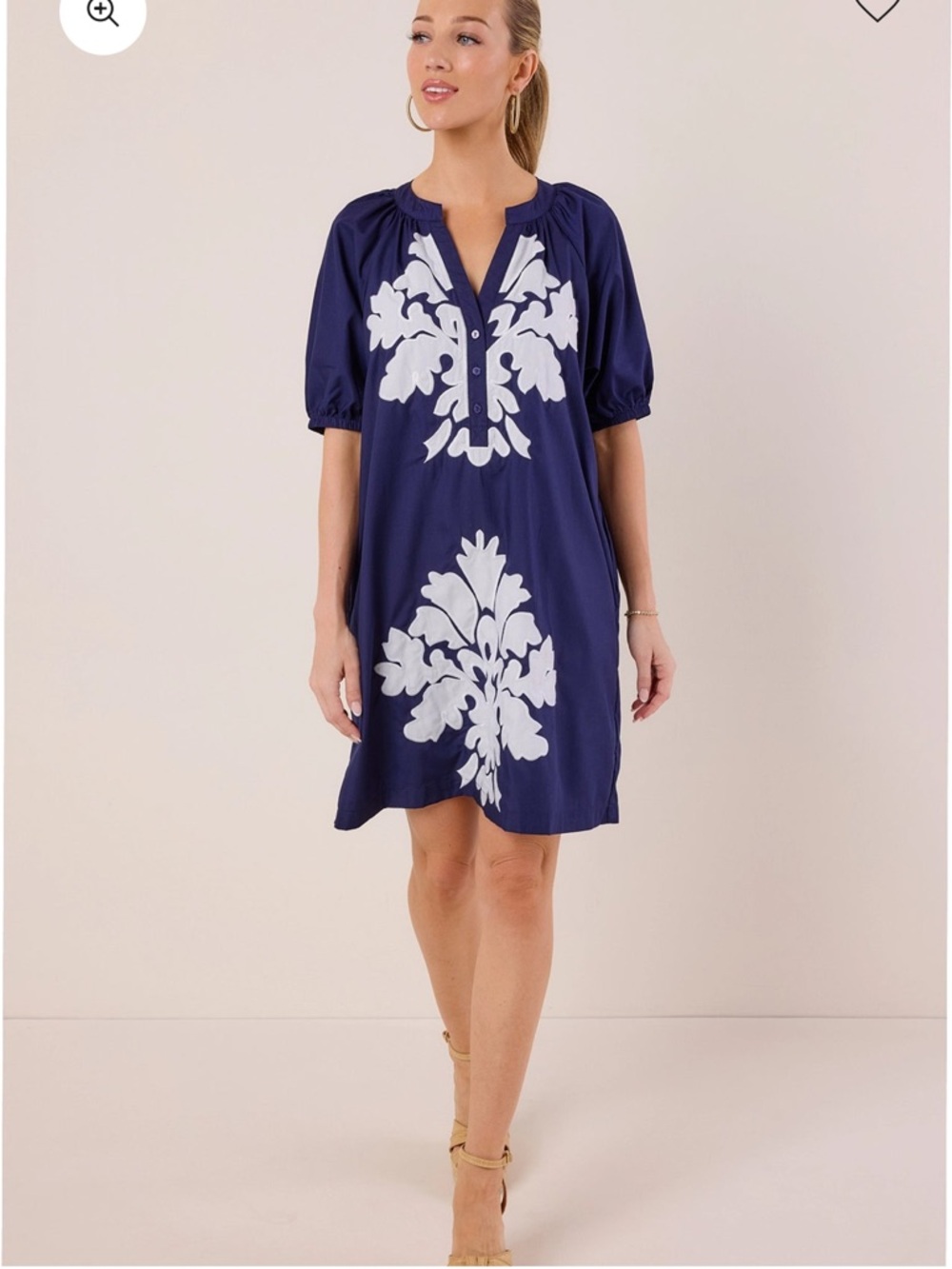 entro Navy Blue Dress with White Detail